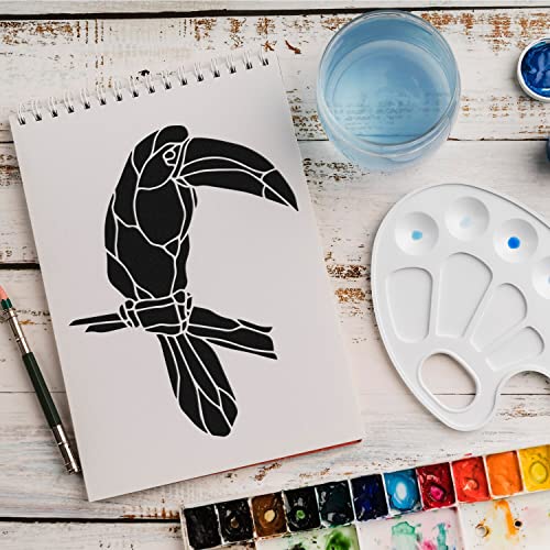 Schablone Papageien Vogel v7 Design Stencil DIY Airbrush Muster Wandgestaltung Sprühschablone 15 x 21 cm von anygoods