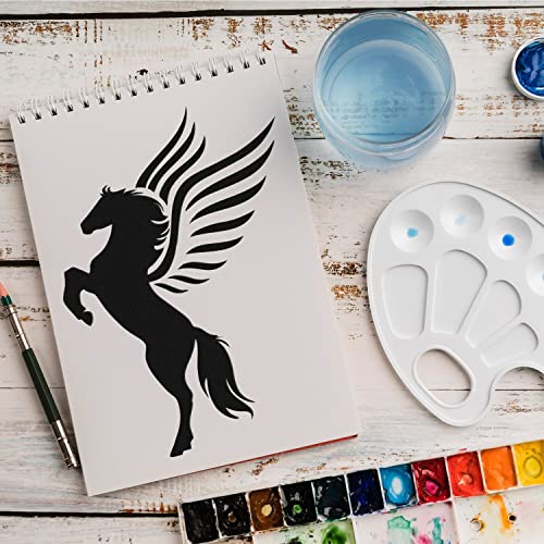 Schablone Pegasus Fabelwesen v1 Design Stencil DIY Airbrush Muster Wandgestaltung Sprühschablone 21 x 29 cm von anygoods