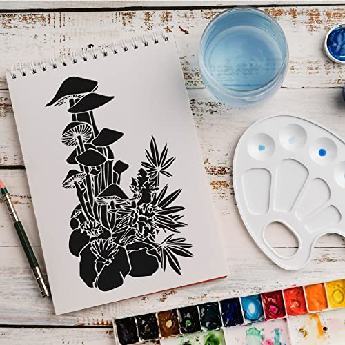 Schablone Pilz Wald v15 Design Stencil DIY Airbrush Muster Wandgestaltung Sprühschablone 33 x 46 cm von anygoods