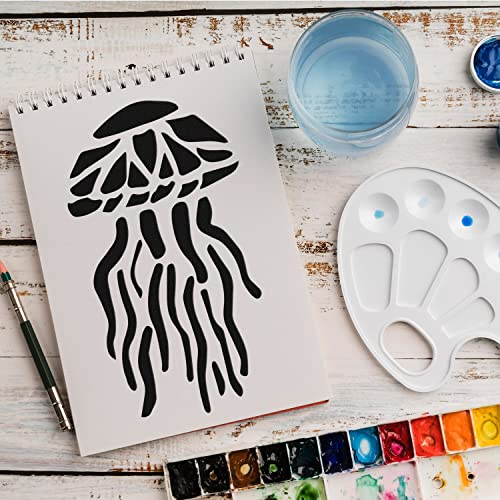 Schablone Qualle Tier v1 Design Stencil DIY Airbrush Muster Wandgestaltung Sprühschablone 15 x 21 cm von anygoods