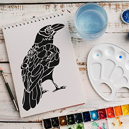 Schablone Rabe Vogel v3 Design Stencil DIY Airbrush Muster Wandgestaltung Sprühschablone 21 x 29 cm von anygoods