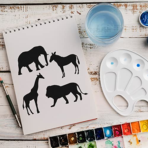 Schablone Safari Tiere v3 Design Stencil DIY Airbrush Muster Wandgestaltung Sprühschablone 21 x 21 cm von anygoods