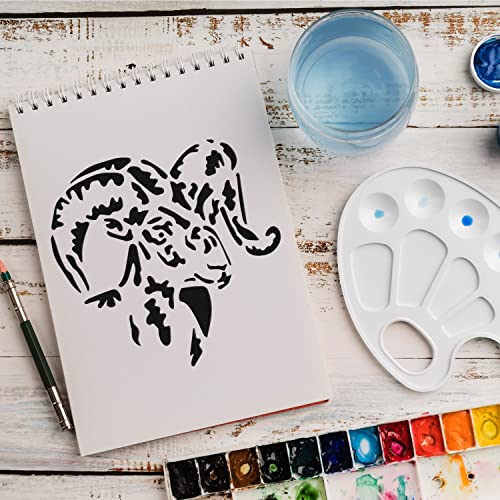 Schablone Steinbock Tier v5 Design Stencil DIY Airbrush Muster Wandgestaltung Sprühschablone 15 x 15 cm von anygoods