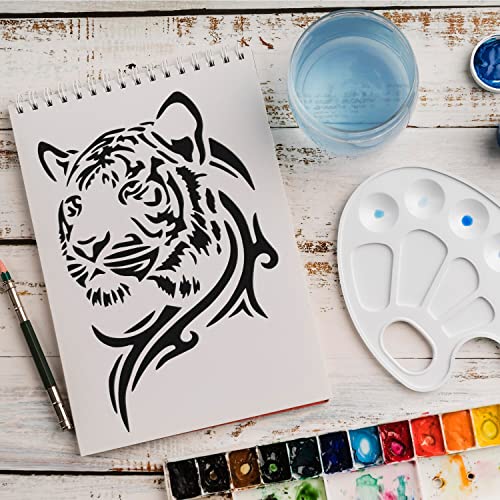 Schablone Tiger Safari v4 Design Stencil DIY Airbrush Muster Wandgestaltung Sprühschablone 21 x 29 cm von anygoods