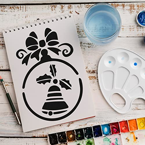 Schablone Weihnachten Glocke v6 Design Stencil DIY Airbrush Muster Wandgestaltung Sprühschablone 15 x 21 cm von anygoods