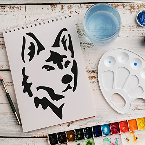 Schablone Wolf Wald v3 Design Stencil DIY Airbrush Muster Wandgestaltung Sprühschablone 15 x 21 cm von anygoods