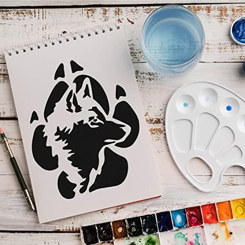 Schablone Wolf Wald v5 Design Stencil DIY Airbrush Muster Wandgestaltung Sprühschablone 21 x 29 cm von anygoods