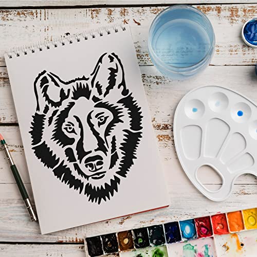 Schablone Wolf Wald v6 Design Stencil DIY Airbrush Muster Wandgestaltung Sprühschablone 15 x 21 cm von anygoods