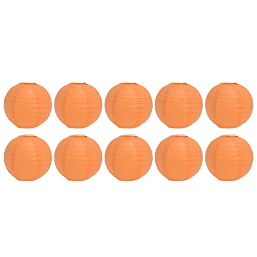 10 Stück 15,2 cm Runde Chinesische Papierlaternen, Festliche Hängende Kugellaterne, Runde Papierlaterne für Hochzeit, Party, Zuhause, Glühbirne, Festliche Dekoration (ORANGE) von aqxreight