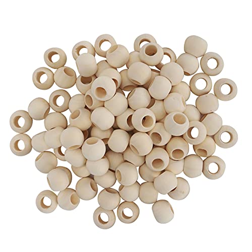 100pcs Holzperlen Rundes Loch Halskette B SP Dekoration DIY Schmuckzubehör 20mm Holzperlen Spacernecklace Abstandsloch Beadsjewelry Making Beaddiy Perlenzubehör Machen von aqxreight