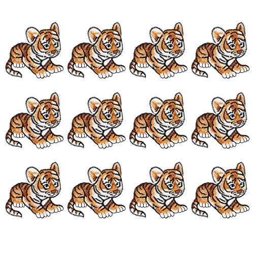 12pcs Sticker Stoffaufkleber Tigerkin -Muster Patch für DIY -Kleidung Hülle Beutel Dekoration Stickerei Patchembroidery Stoff Aufkleber Klicken DIY Patchdiy Stoffaufkleber von aqxreight