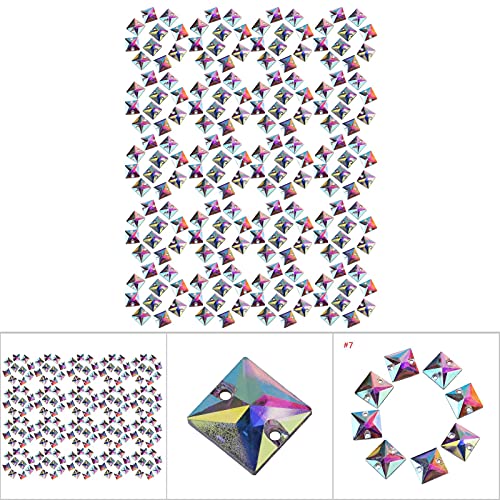 200 Stück/Packung Flatback Acryl Nähen Glänzend mit Loch Bastelzubehör (10 * 10mm Quadrat) von aqxreight