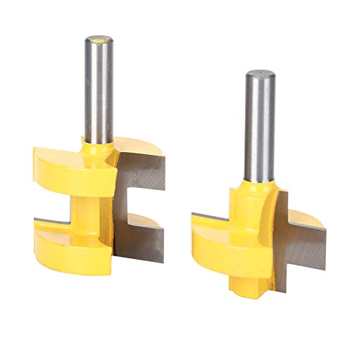 2Pcs 8mm Schaft Zahn Router Mechanische Übertragung Bit Hohe Härte Holzbearbeitung Fräser Werkzeug (Großes Einsteck- und Zapfenmesser mit) von aqxreight