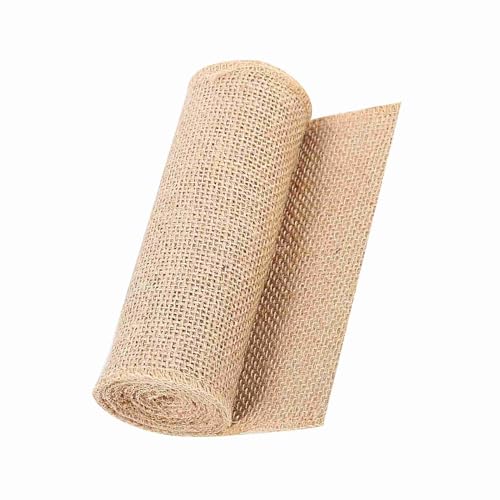 Läufer Sackleinen Tischläufer Vintage Natur Sackleinen Jute Sackleinen Band Tischläufer Basteln Stuhl Weihnachten Hochzeit Party (15cm*5m) von aqxreight