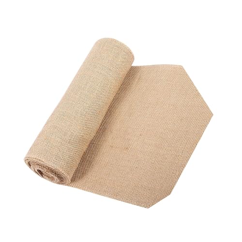 Läufer Sackleinen Tischläufer Vintage Natur Sackleinen Jute Sackleinen Band Tischläufer Basteln Stuhl Weihnachten Hochzeit Party (30cm*5m) von aqxreight