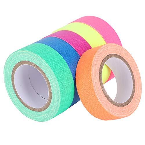 aqxreight 6-teiliges Set, Fluoreszierendes Klebeband, 5 M, Leuchtender Selbstklebender Aufkleber, Haushaltsdekoration, Dieses Leuchtende Klebeband. Verwenden Sie Es, um TapeFluore Tape von aqxreight