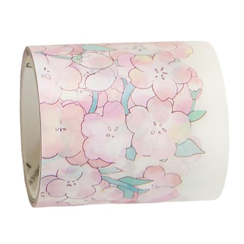 aqxreight Einzelne Rolle Klebeband aus Japanpapier mit Blumenmuster für Scrapbooking, Journaling mit Schönen Blumenmustern, Einfach Neu zu Positionieren, für -Projekte von aqxreight