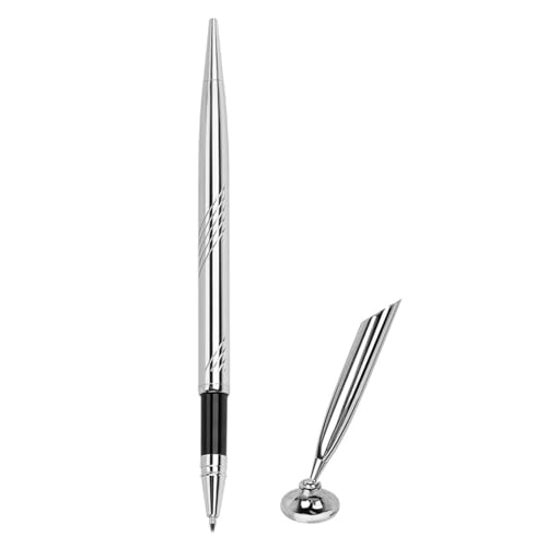 4 Stück Thekendienst-Stift, Metallstift, Kugelschreiber, Schreibtisch-Stift mit Sockel, Empfangsstift für Banken, Hotel, Hochzeiten von arenmi