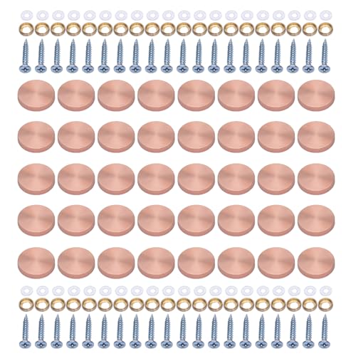 40 Stück Dekorative Glasschrauben Stahlkappen Rostfreie Schraubkappen Set für Badezimmer Küche Decke & Wand Dekorationen von arenmi