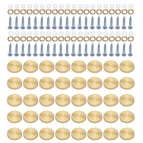 40 Stück Dekorative Glasschrauben Stahlkappen Rostfreie Schraubkappen Set für Badezimmer Küche Decke & Wand Dekorationen von arenmi