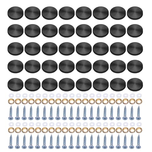 40 Stück Dekorative Glasschrauben Stahlkappen Rostfreie Schraubkappen Set für Badezimmer Küche Decke & Wand Dekorationen von arenmi