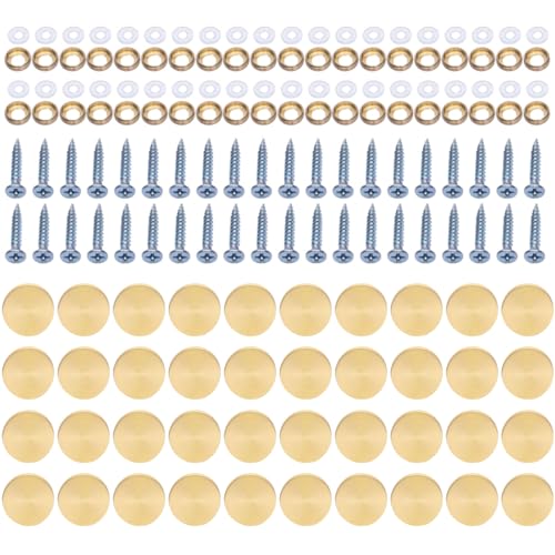 40 Stück Glas-Schraubkappen, Stahl, dekorative Abdeckungen, Wanddekoration, Befestigungselemente, einfach zu verwenden, für Bad und Küche von arenmi