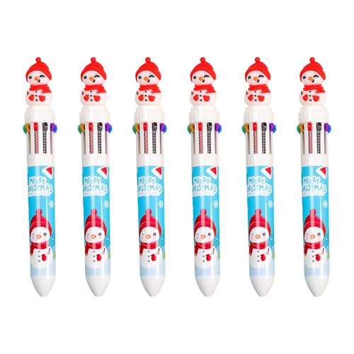 6X / Set 10 in 1 Druckkugelschreiber Weihnachten Kugelschreiber Cartoon Shuttle Stift Schreibstift Büro Schulbedarf von arenmi