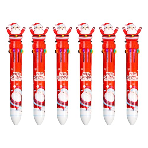 6X / Set 10 in 1 Druckkugelschreiber Weihnachten Kugelschreiber Cartoon Shuttle Stift Schreibstift Büro Schulbedarf von arenmi