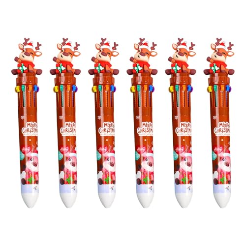 6X / Set 10 in 1 Druckkugelschreiber Weihnachten Kugelschreiber Cartoon Shuttle Stift Schreibstift Büro Schulbedarf von arenmi