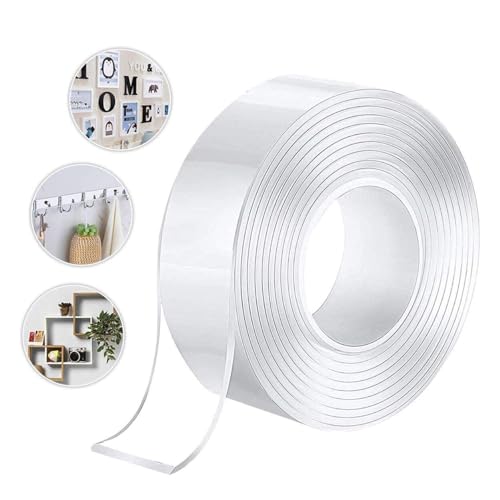 3M Doppelseitiges Klebeband Extra Stark, Double Sided Tape, Nano Tape Spurloses, Transparent Klebeband, Wiederverwendbares Klebebänder für Bücherregal, Bilderrahmen, Teppich, Küche, Zuhause von ariel-gxr