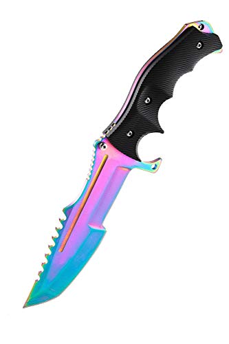 ariknives - Huntsman Knife Counter Skin Knife CS GO Strike Messe Jagdmesser taktisches Überlebens Camping Werkzeug (Fade) von ariknives