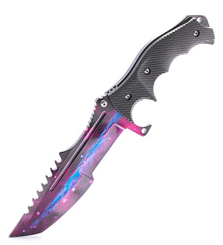 ariknives - Huntsman Knife Counter Skin Knife CS GO Strike Messe Jagdmesser taktisches Überlebens Camping Werkzeug (Galaxy Black Pearl) von ariknives