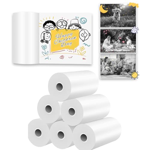 ARNSSIEN Druckerpapier, 6 Rollen für Kinder, Sofortdruckkamera, HD-Druck, Thermodruckpapier-Set, tragbares Nachfülldruckpapier von arnssien