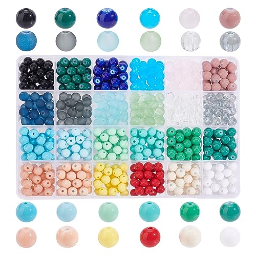 Arricraft Ca. 552 Stück Miexd Runde Lose Perlen, Bunte Acrylperlen, Abstandsperlen, Lose Perlen, Charms Für Armbänder, Halsketten, Schmuckherstellung, Bastelprojekte, Heimdekoration von arricraft