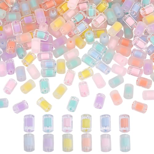 arricraft, Transparente Acrylperle, 240 Stück, 12 Macaron Farben FrostedColumn Süße Perle In Perle Kawaii Pony Perlen Candy Perlen Für Armband Telefon Lanyard Herstellung Haar von arricraft