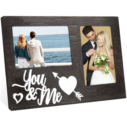 arricraft 1 Stück Holz Schwarz Bilderrahmen Für Paare Rahmen „You And Me“ Für 3D Fotorahmen MDF Wandrahmen Brautparty Verlobung Für Paare Für Mama Papa Hochzeitstag 10x15cm von arricraft