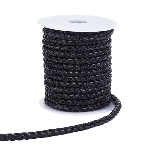 arricraft 10 m Geflochtenes PU-Lederband, 5 mm Breite, Schwarze, Flache, Runde, Gefaltete Bolo-Krawattenschnur Mit Spule, PU-Leder, Schnurseile Für DIY-Halsketten, Schmuckherstellung arricraft 10 m Geflochtenes PU-Lederband, 5 mm Breite, Schwarze, Flache, Runde, Gefaltete Bolo-Krawattenschnur Mit Spule, PU-Leder, Schnurseile Für DIY-Halsketten, Schmuckherstellung von arricraft
