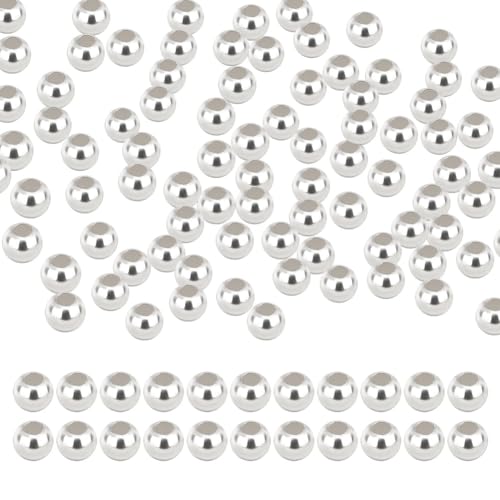 arricraft 100 Stück 925 Sterling Silber Perlen Zur Schmuckherstellung 2.5mm (0.1 Zoll) Nahtlose Glatte Kleine Runde Abstandsperlen Für Die Herstellung von Ringen Halsketten Ohrringen von arricraft