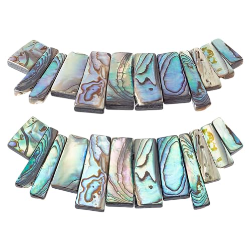 arricraft 12 Stück Natürliche Abalone Muschel 2 Stil Paua Muschel Abgestufte Perlen Rechteckige Muschel Bunte Cabochons Lose Perlen Dekorationen Für Ohrringe Armbänder Halsketten Schmuckherstellung von arricraft