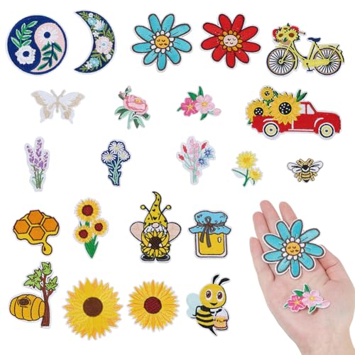 arricraft 22 Stück 2 Sets Bienen-Blumen-Polyester-Aufnäher zum Aufbügeln, bunte Stickerei, Nähflicken für Kleidung, dekoratives Stoffapplikationsset für selbstgemachte Jacken, Taschen, Jeans, Hüte arricraft 22 Stück 2 Sets Bienen-Blumen-Polyester-Aufnäher zum Aufbügeln, bunte Stickerei, Nähflicken für Kleidung, dekoratives Stoffapplikationsset für selbstgemachte Jacken, Taschen, Jeans, Hüte von arricraft