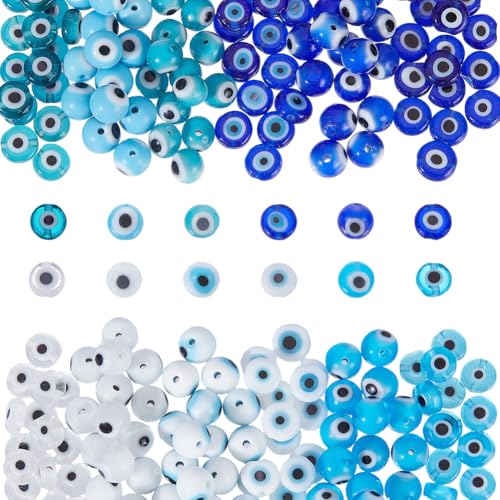 arricraft Lampwork-Perlen mit bösen Blicken, 6 mm, 12 Stile, flach, rund, lose Perlen, handgefertigt, runde Abstandshalter, Perlen für DIY-Armbänder, Halsketten, Basteln, Schmuckherstellung, 240 Stück arricraft Lampwork-Perlen mit bösen Blicken, 6 mm, 12 Stile, flach, rund, lose Perlen, handgefertigt, runde Abstandshalter, Perlen für DIY-Armbänder, Halsketten, Basteln, Schmuckherstellung, 240 Stück von arricraft