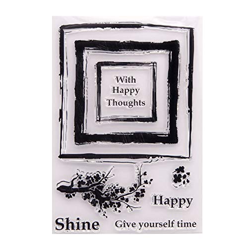 Arrietty Rahmen Fenster mit Happy Thoughts Shine Flowers Clear Stamps für Kartengestaltung Dekoration und DIY Scrapbooking von arriettycraft