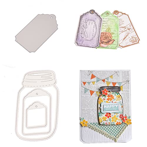 arriettycraft 4 Stück/Set verschiedene Formen Tag Stanzformen Glas Stanzformen für Papier Basteln Alben Journals Kartenherstellung Scrapbooking Papier Handwerk - AN83117 von arriettycraft