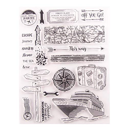 arriettycraft Adventure Travel Journey Sea Ship Gummistempel für Kartengestaltung, Dekoration und Scrapbooking von arriettycraft