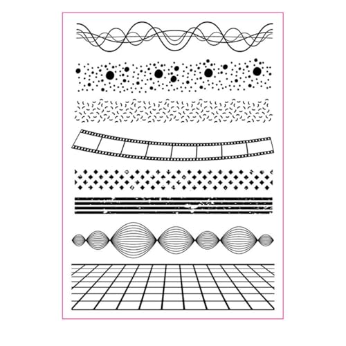 arriettycraft Ceremic Tile Background Clear Stamps for Card Making or Journaling, Dots Lines Waves Borders Silicone Rubber Stamps for Scrapbooking journals Paper Crafts Decoration von arriettycraft