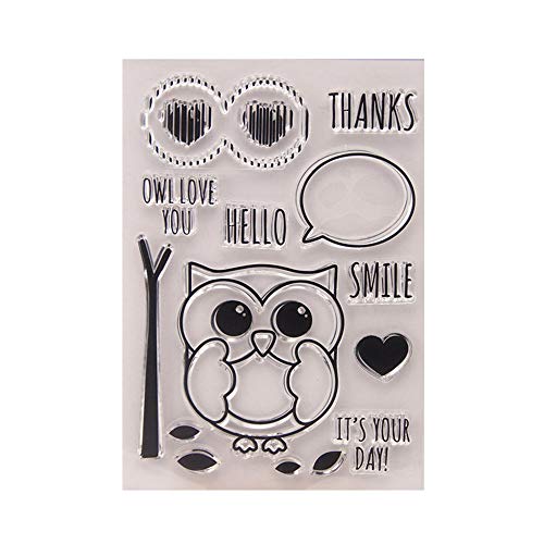 arriettycraft Eule Love You Thanks Hello Transparente stempel Stempel/Siegel, Scrapbooking/Foto, Dekorative Karten machen transparente Stempel von arriettycraft