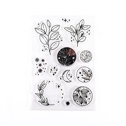 arriettycraft Mond Stern Blätter Kreis Clear Stamps für Kartenherstellung Dekoration und DIY Scrapbooking für Kartenherstellung Dekoration und DIY Scrapbooking von arriettycraft