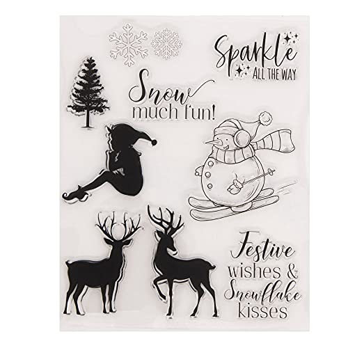 arriettycraft Schneemann-Elf-Hirsch, Elch, Schneeflocken, Weihnachtsbaum, klare Stempel für Kartengestaltung, Dekoration und DIY Scrapbooking von arriettycraft