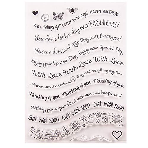 arriettycraft Stempel mit Aufschrift "Happy Birthday Greetings Congrats", aus Gummi, transparente stempel, für Sammelalben, Fotodekorationen, Kartengestaltung von arriettycraft