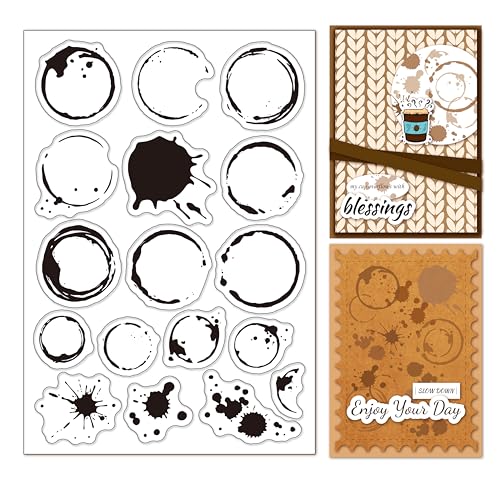 arriettycraft Tintenpunkte Klar Stempel Kaffee Flecken Teeflecken Silikon Gummi Stempel Dichtungen für Karten Herstellung DIY Scrapbooking Album Dekoration Papier Handwerk von arriettycraft